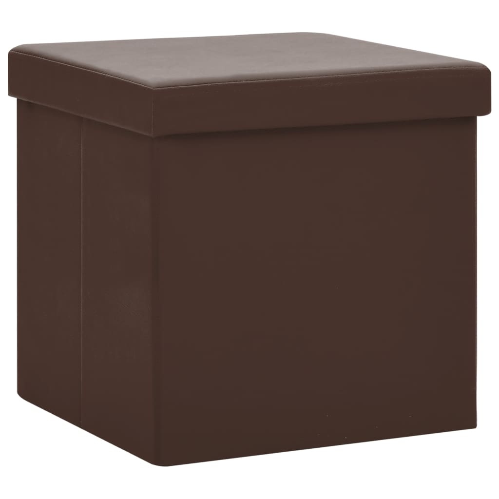 vidaXL Hocker mit Stauraum 2 Stk. Braun PVC