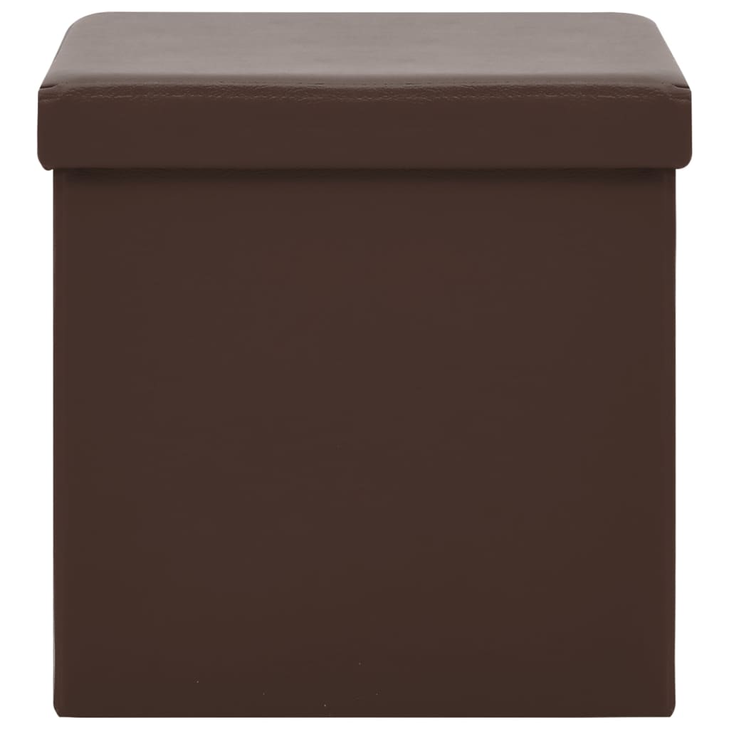 vidaXL Hocker mit Stauraum 2 Stk. Braun PVC