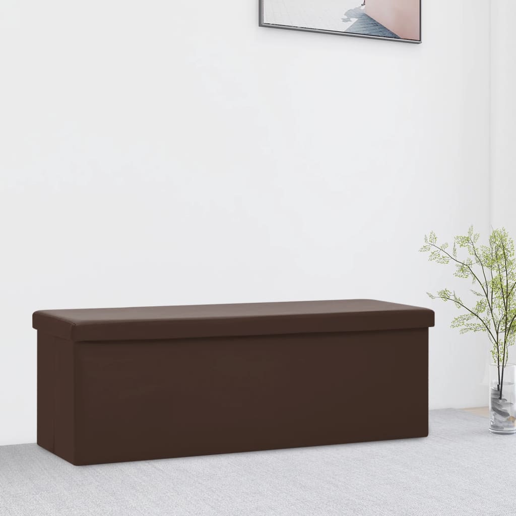 vidaXL Faltbare Sitzbank mit Stauraum Braun PVC