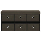 vidaXL Faltbank mit Stauraum Dunkelbraun 76x38x38 cm Leinenoptik