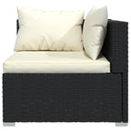 vidaXL 3-Sitzer-Sofa mit Kissen Schwarz Poly Rattan