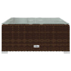 vidaXL Garten-Couchtisch Braun 60x60x30 cm Poly Rattan und Glas