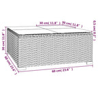 vidaXL Garten-Couchtisch Braun 60x60x30 cm Poly Rattan und Glas