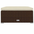 vidaXL Gartenhocker mit Kissen Braun 70x70x30 cm Poly Rattan