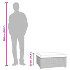 vidaXL Gartenhocker mit Kissen Braun 70x70x30 cm Poly Rattan