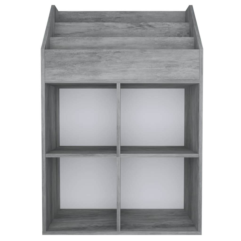 vidaXL Kinder-Bücherregal Betongrau 71x30x114 cm Spanplatte