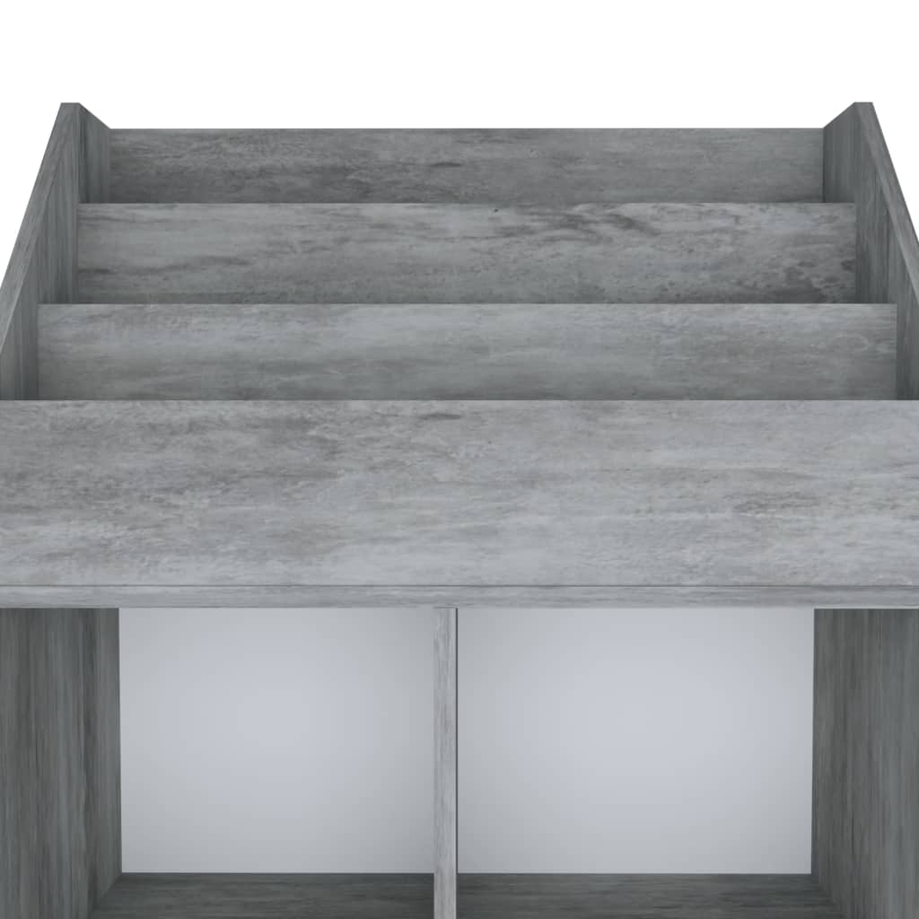 vidaXL Kinder-Bücherregal Betongrau 71x30x114 cm Spanplatte
