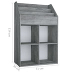 vidaXL Kinder-Bücherregal Betongrau 71x30x114 cm Spanplatte
