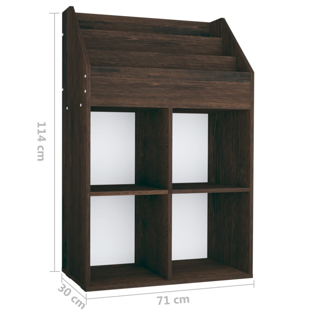 vidaXL Kinder-Bücherregal Räuchereiche 71x30x114 cm Spanplatte