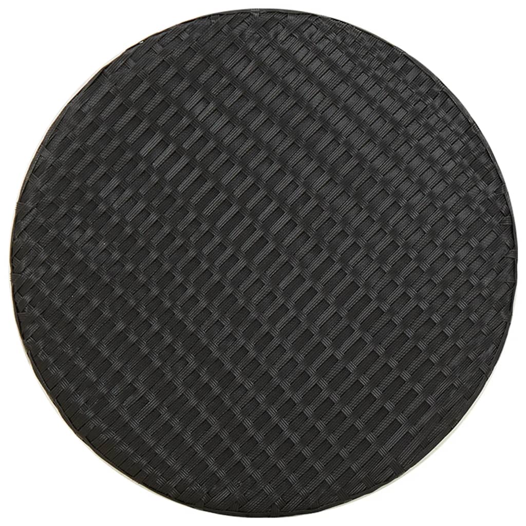 vidaXL Beistelltisch Schwarz 45 cm Poly Rattan