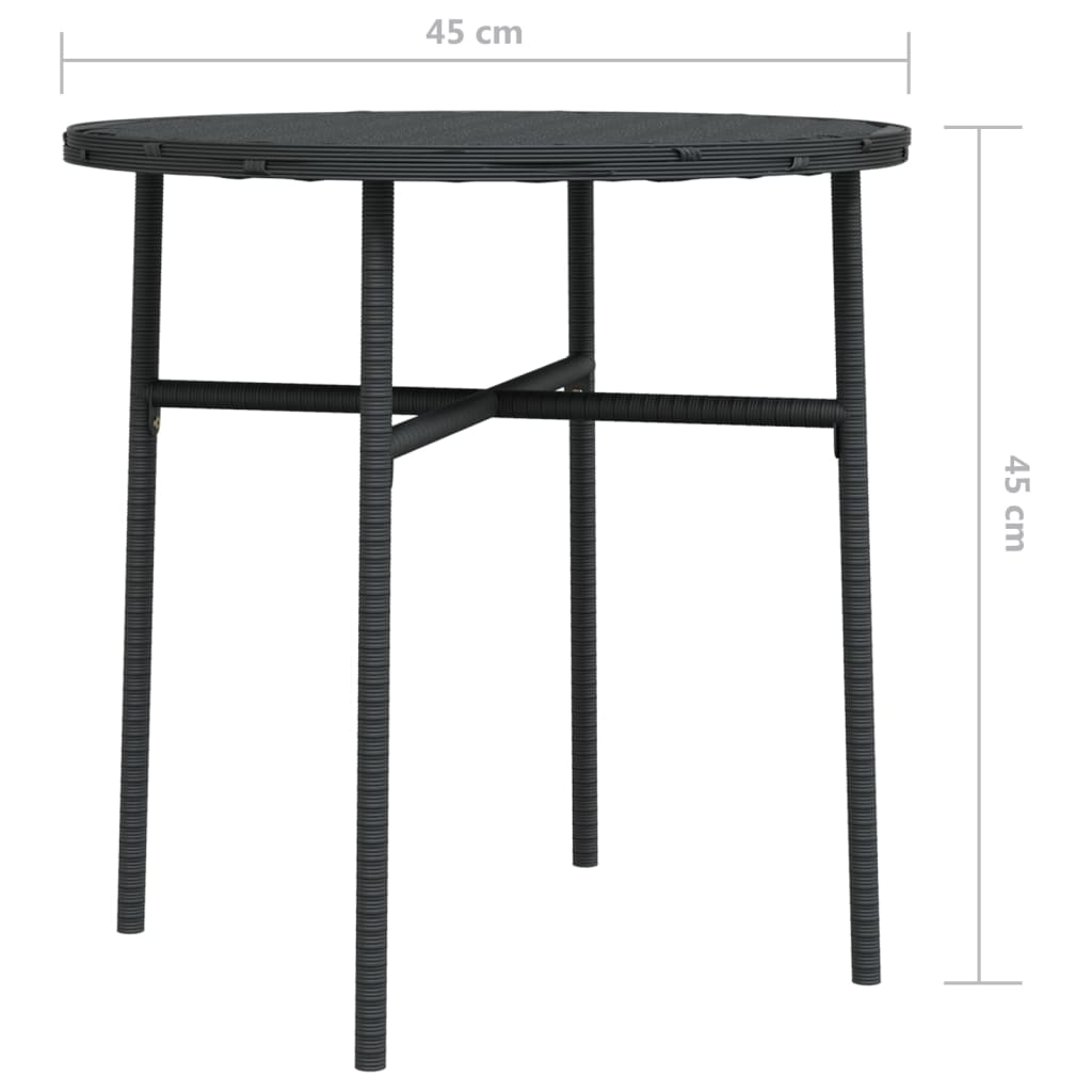vidaXL Beistelltisch Schwarz 45 cm Poly Rattan