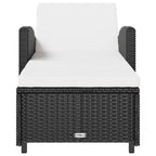 vidaXL Sonnenliege mit Cremeweißer Auflage Poly Rattan Schwarz