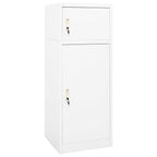 vidaXL Sattelschrank Weiß 53x53x140 cm Stahl