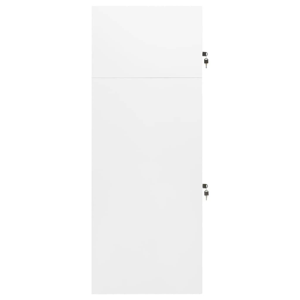 vidaXL Sattelschrank Weiß 53x53x140 cm Stahl