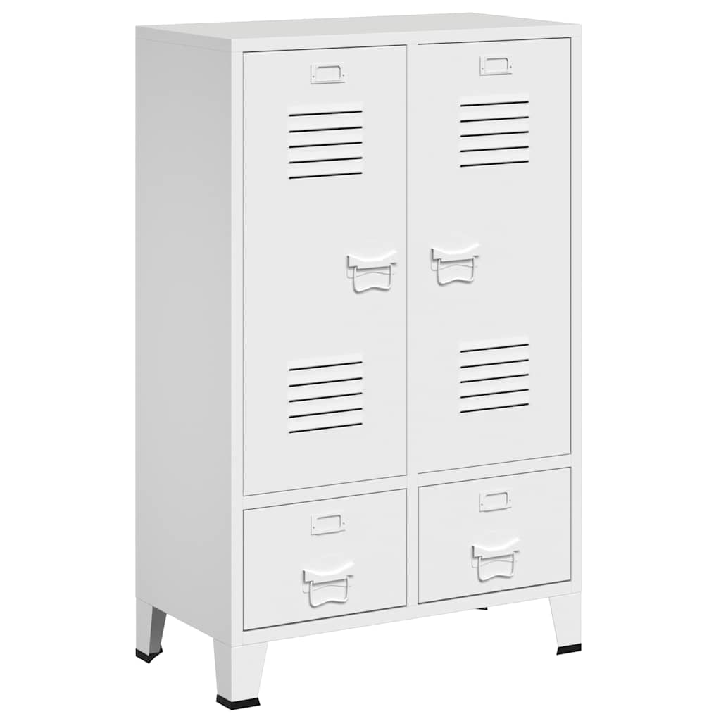 vidaXL Kleiderschrank Industrie-Stil Weiß 67x35x107 cm Stahl