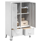 vidaXL Kleiderschrank Industrie-Stil Weiß 67x35x107 cm Stahl