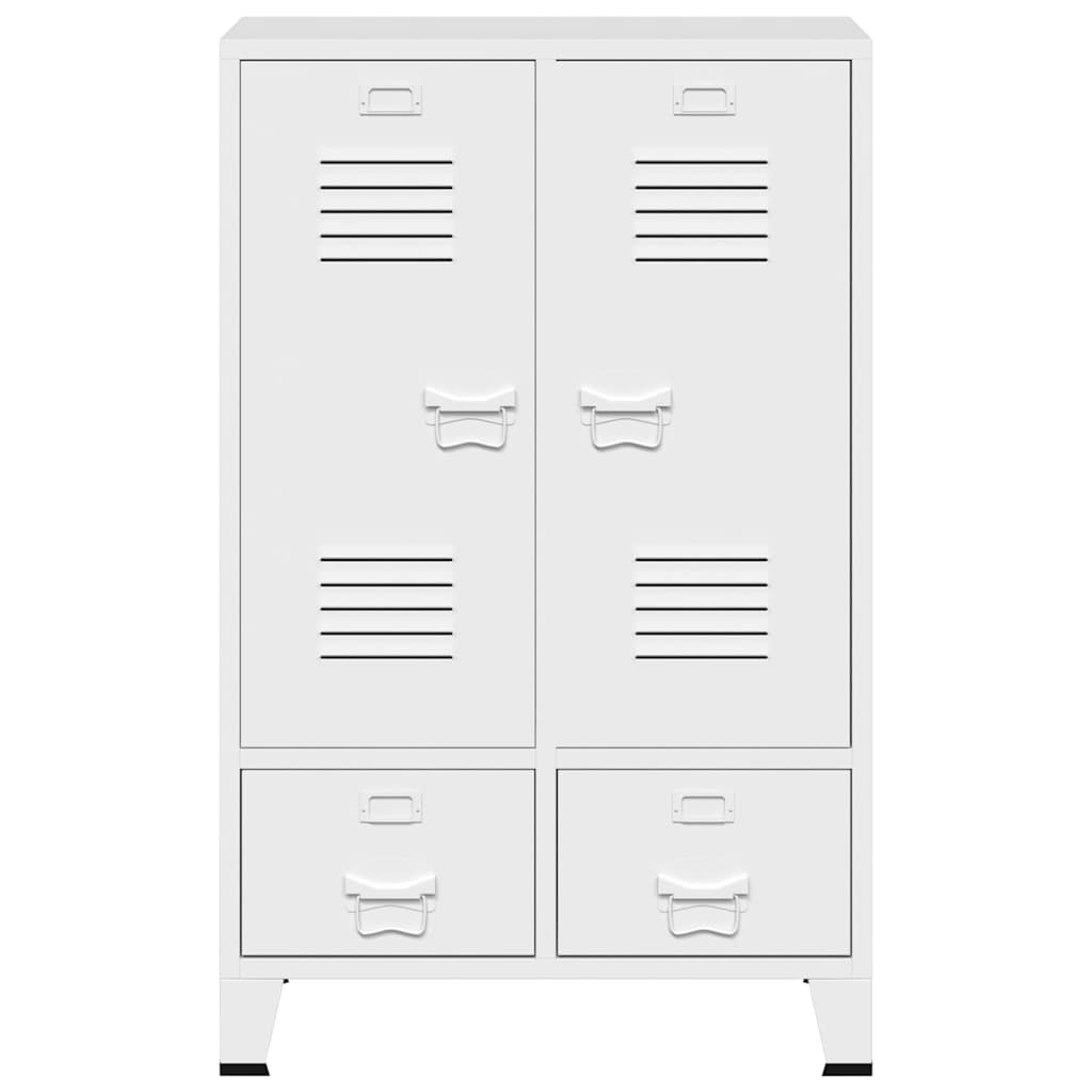 vidaXL Kleiderschrank Industrie-Stil Weiß 67x35x107 cm Stahl