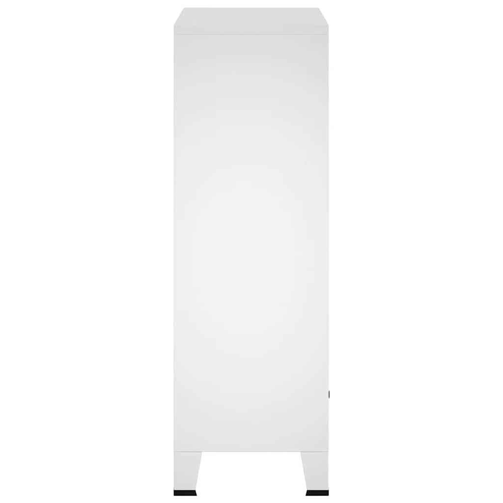 vidaXL Kleiderschrank Industrie-Stil Weiß 67x35x107 cm Stahl