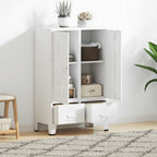 vidaXL Kleiderschrank Industrie-Stil Weiß 67x35x107 cm Stahl