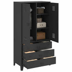 vidaXL Industrial Kleiderschrank Schwarz 90x50x180 cm Metall