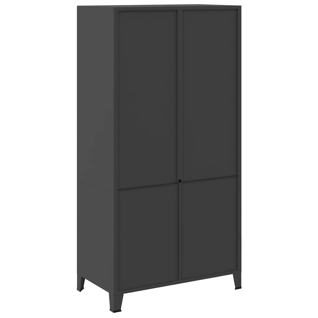 vidaXL Industrial Kleiderschrank Schwarz 90x50x180 cm Metall