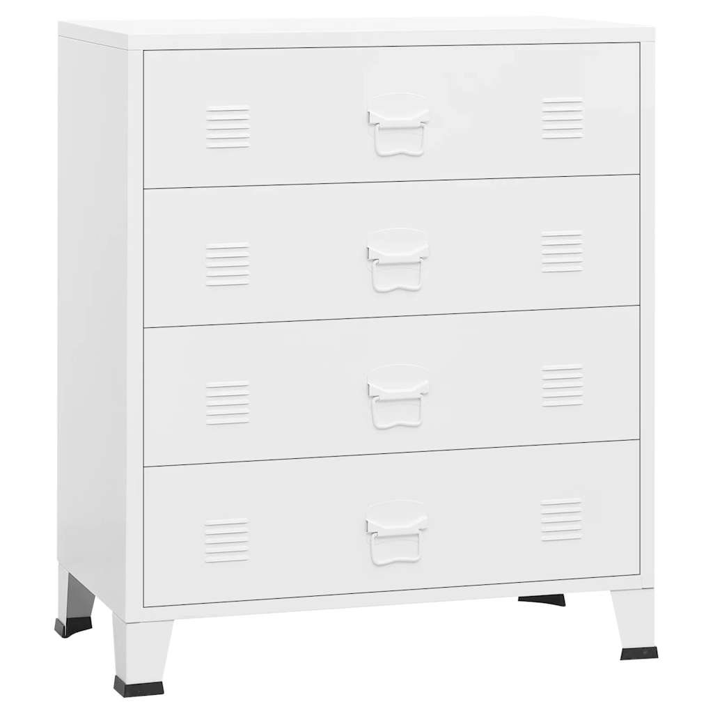vidaXL Industrial Kommode mit Schubladen Weiß 78x40x93 cm Metall