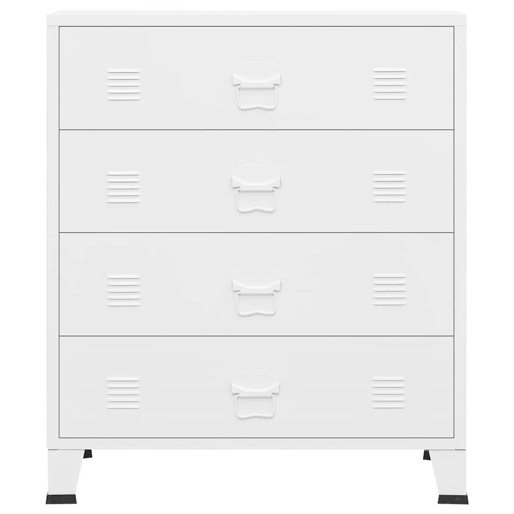 vidaXL Industrial Kommode mit Schubladen Weiß 78x40x93 cm Metall