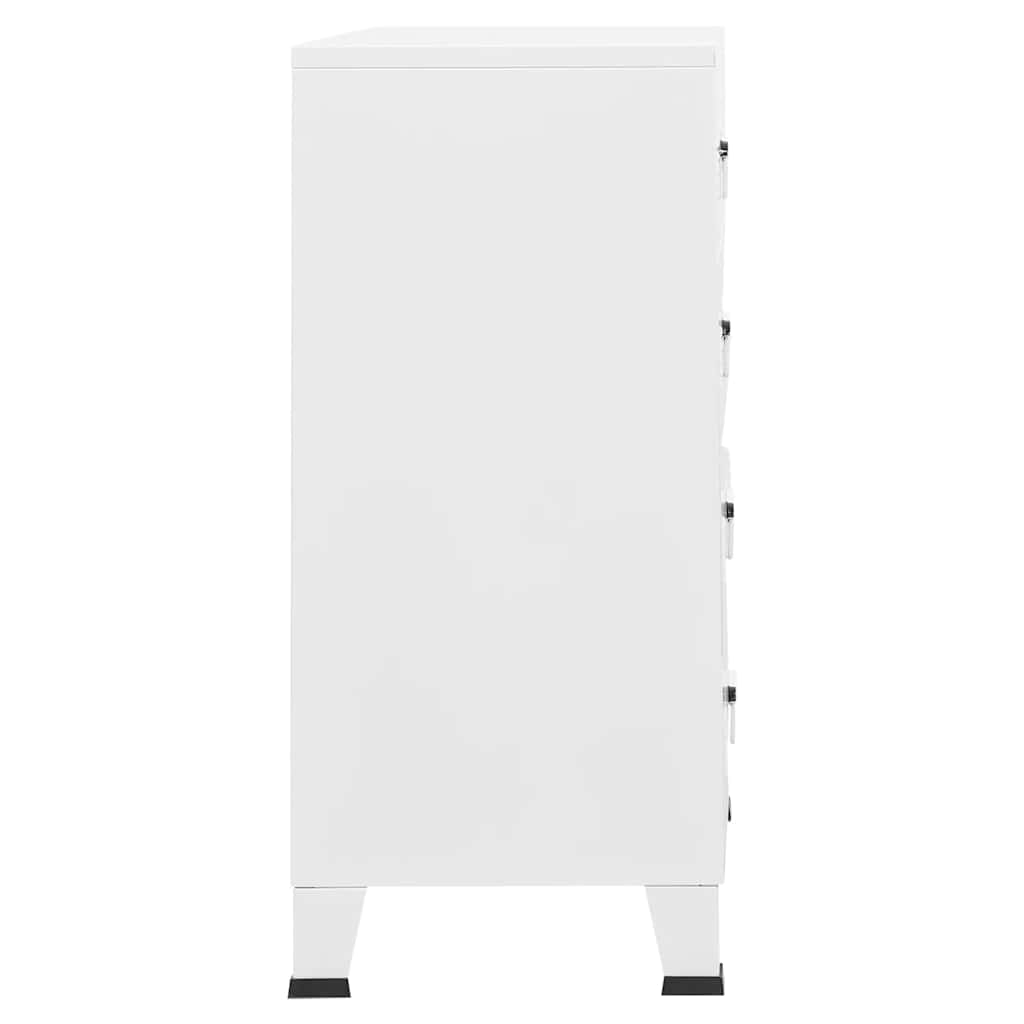 vidaXL Industrial Kommode mit Schubladen Weiß 78x40x93 cm Metall