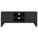 vidaXL TV-Schrank Industrie-Stil Schwarz 105x35x42 cm Metall