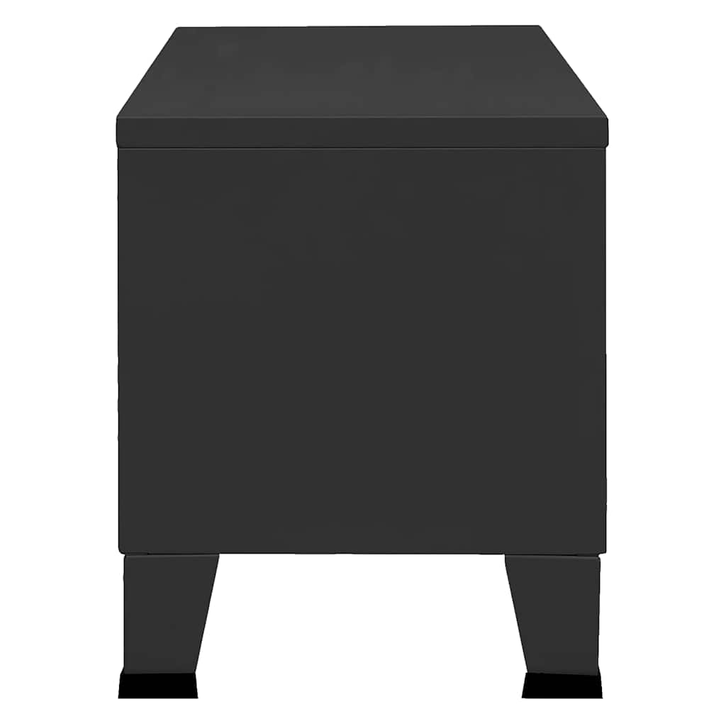 vidaXL TV-Schrank Industrie-Stil Schwarz 105x35x42 cm Metall