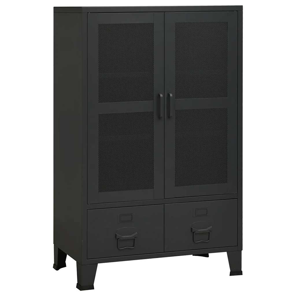 vidaXL Lagerschrank Industrial Schwarz 70x40x115 cm Metall