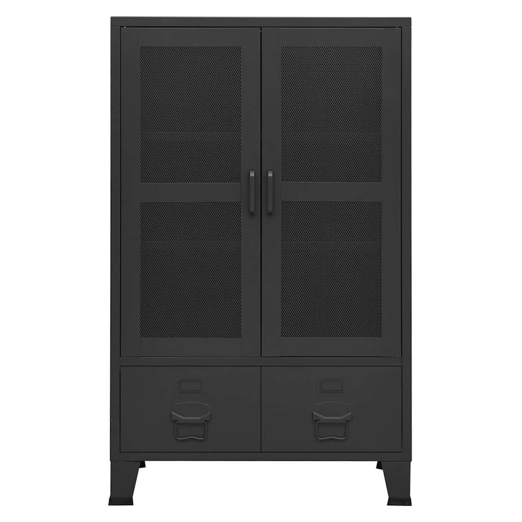 vidaXL Lagerschrank Industrial Schwarz 70x40x115 cm Metall