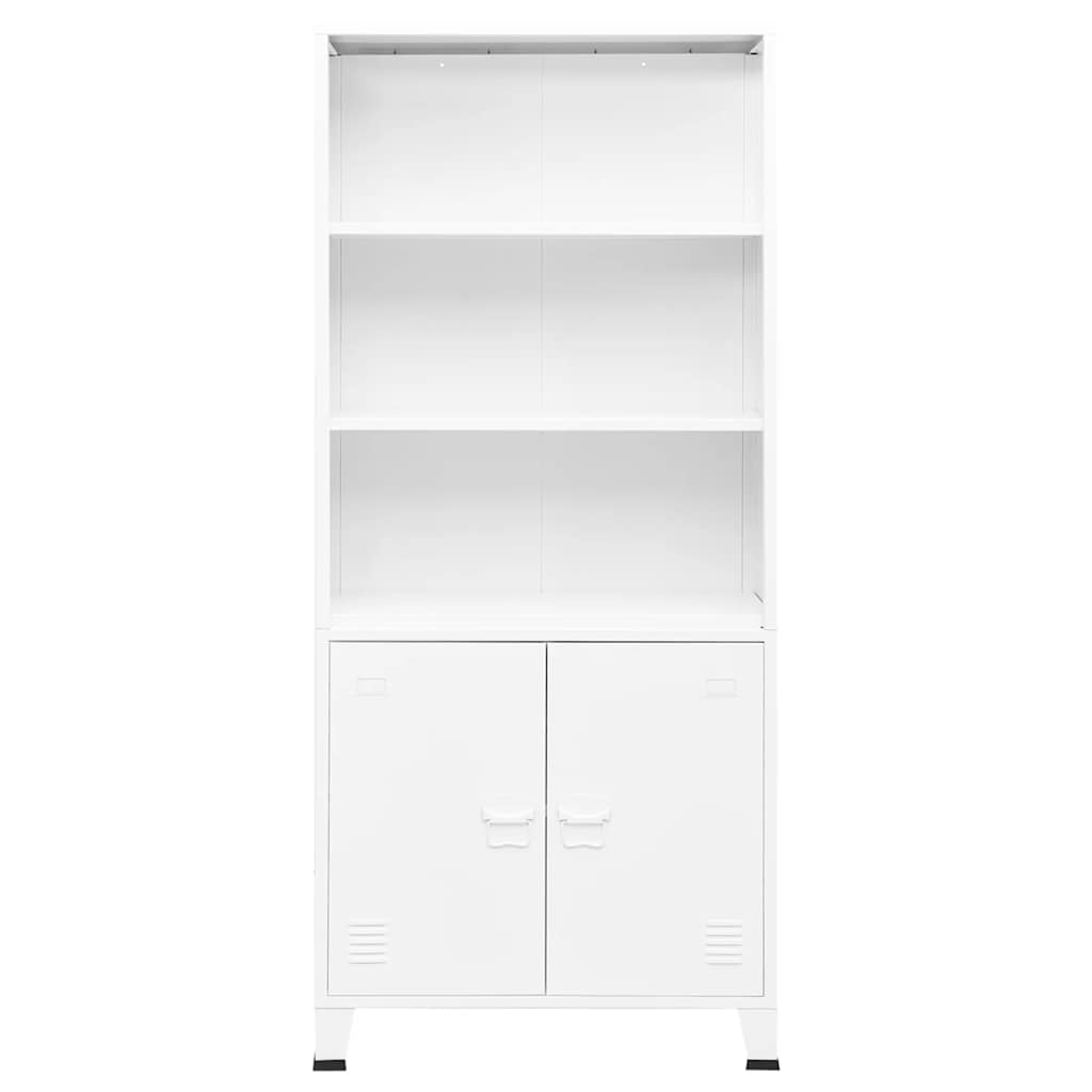 vidaXL Bücherregal im Industrie-Stil Weiß 80x32x180 cm Stahl