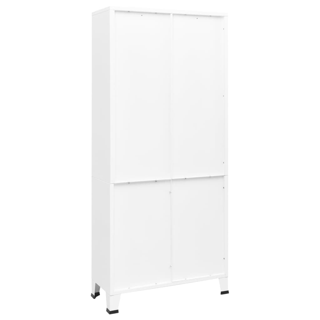 vidaXL Bücherregal im Industrie-Stil Weiß 80x32x180 cm Stahl