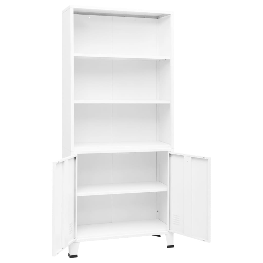 vidaXL Bücherregal im Industrie-Stil Weiß 80x32x180 cm Stahl