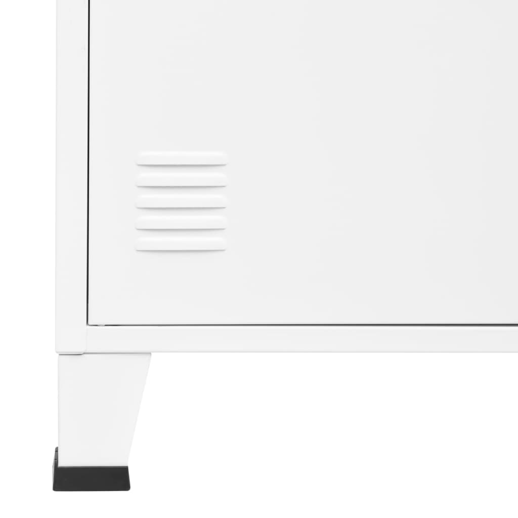 vidaXL Bücherregal im Industrie-Stil Weiß 80x32x180 cm Stahl