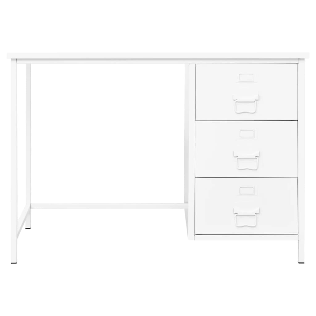 vidaXL Schreibtisch Industrie-Stil mit Schubladen Weiß 105x52x75 cm
