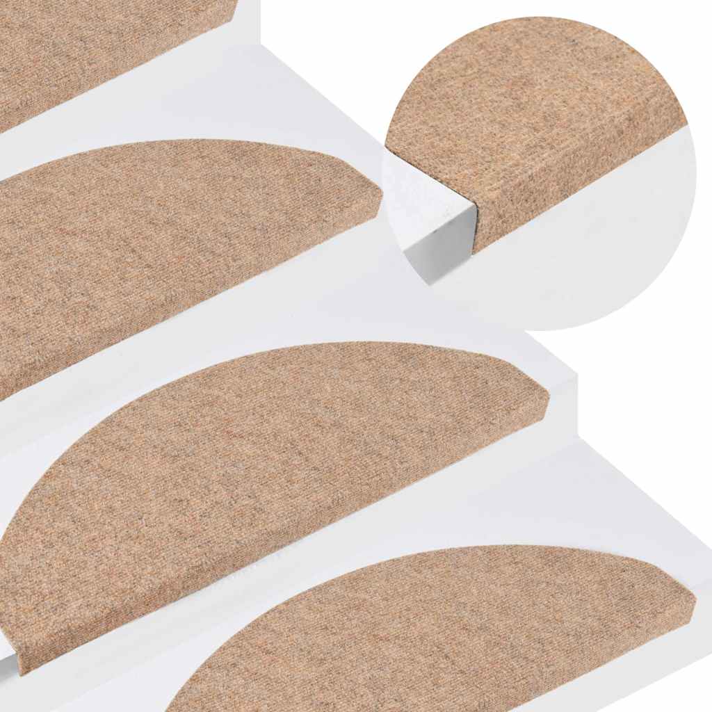 vidaXL Stufenmatten Selbstklebend 15 Stk. 56x17x3 cm Beige