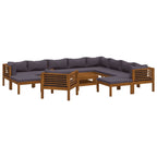vidaXL 12-tlg. Garten-Lounge-Set mit Auflage Massivholz Akazie