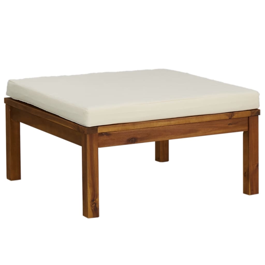 vidaXL 6-tlg. Garten-Lounge-Set mit Creme Kissen Massivholz Akazie