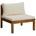 vidaXL 11-tlg. Garten-Lounge-Set mit Creme Kissen Massivholz Akazie