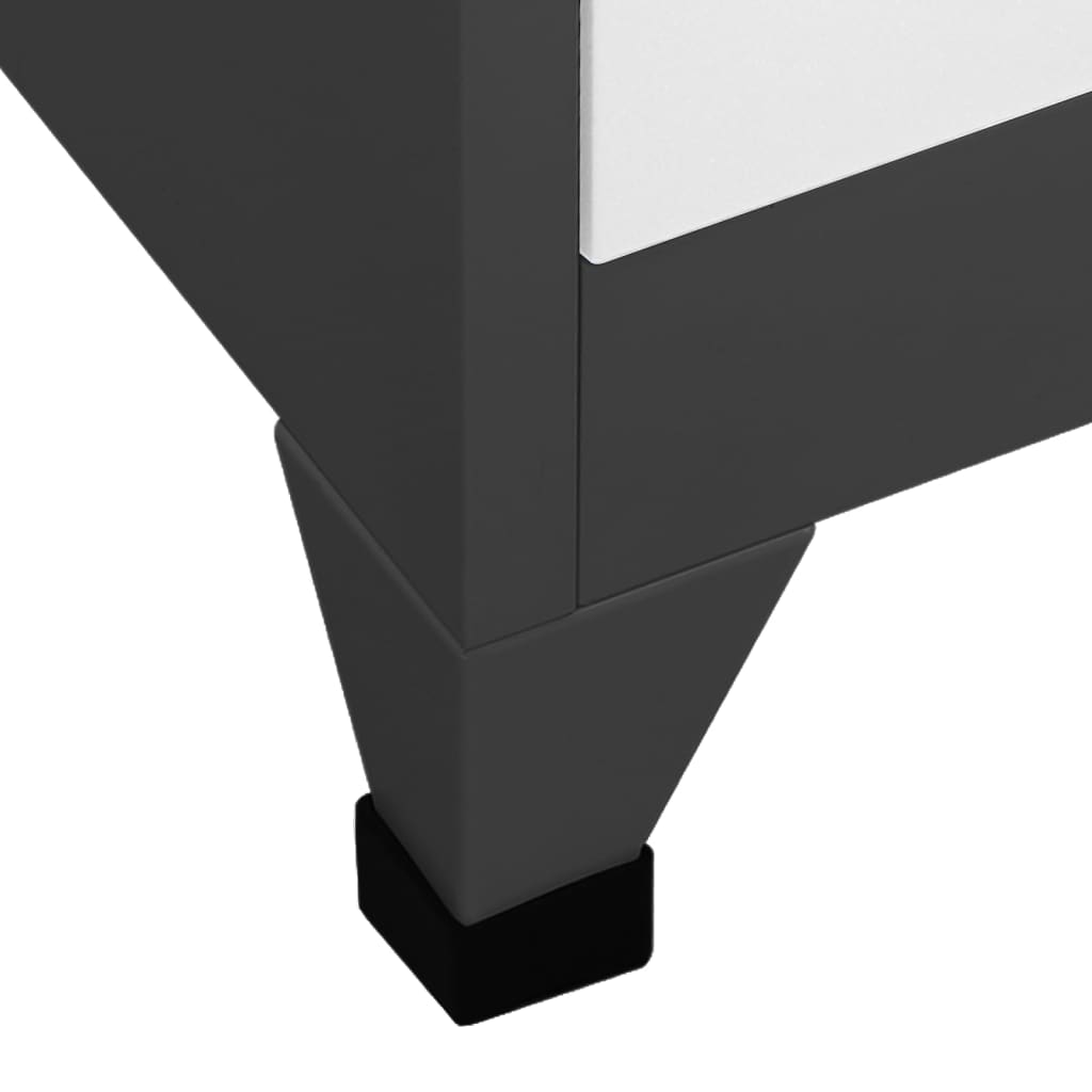 vidaXL Schließfachschrank Anthrazit und Weiß 90x45x180 cm Stahl