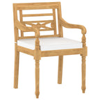 vidaXL Batavia-Stühle 4 Stk. mit Kissen Massivholz Teak