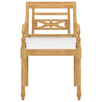 vidaXL Batavia-Stühle 4 Stk. mit Kissen Massivholz Teak