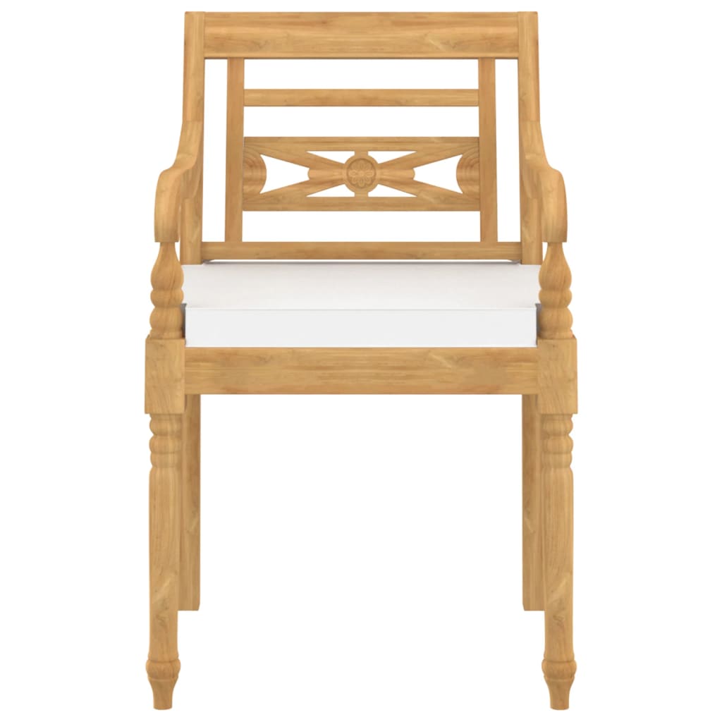 vidaXL Batavia-Stühle 4 Stk. mit Kissen Massivholz Teak