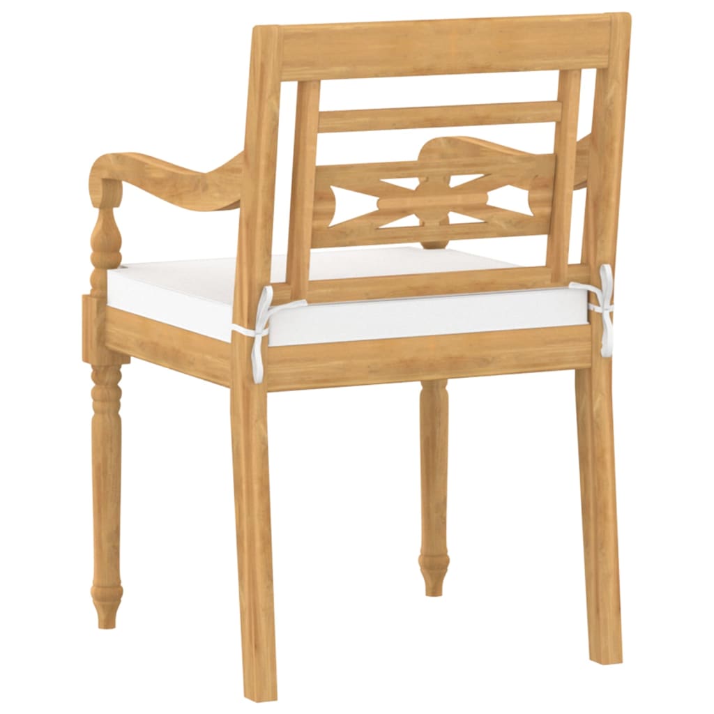 vidaXL Batavia-Stühle 4 Stk. mit Kissen Massivholz Teak