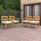 vidaXL Batavia-Stühle 4 Stk. mit Kissen Massivholz Teak