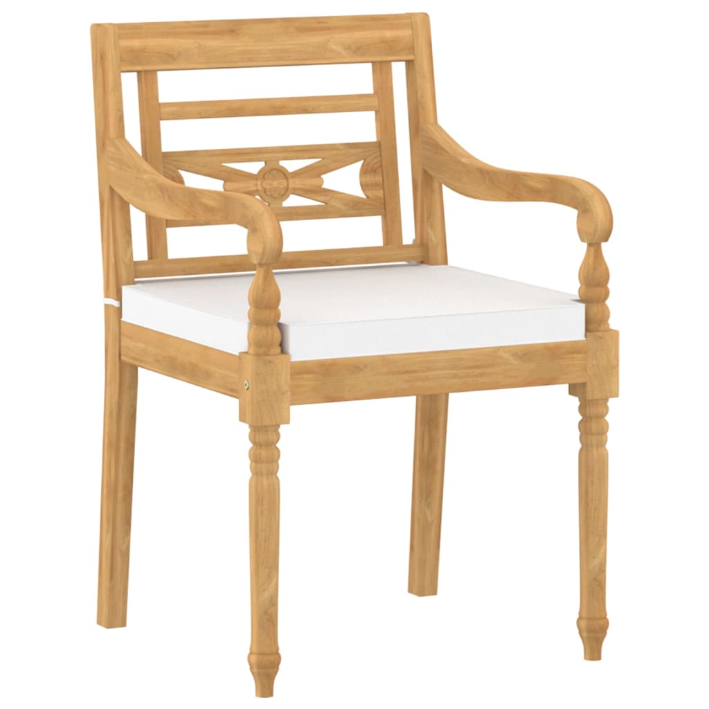 vidaXL Batavia-Stühle 6 Stk. mit Kissen Massivholz Teak