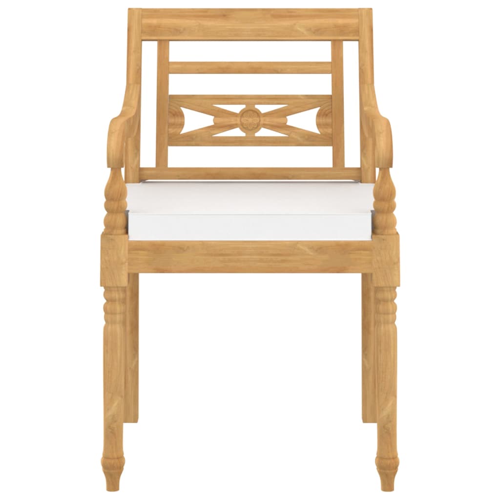 vidaXL Batavia-Stühle 6 Stk. mit Kissen Massivholz Teak