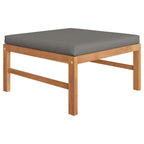 vidaXL 5-tlg. Garten-Lounge-Set mit Grauen Kissen Massivholz Teak